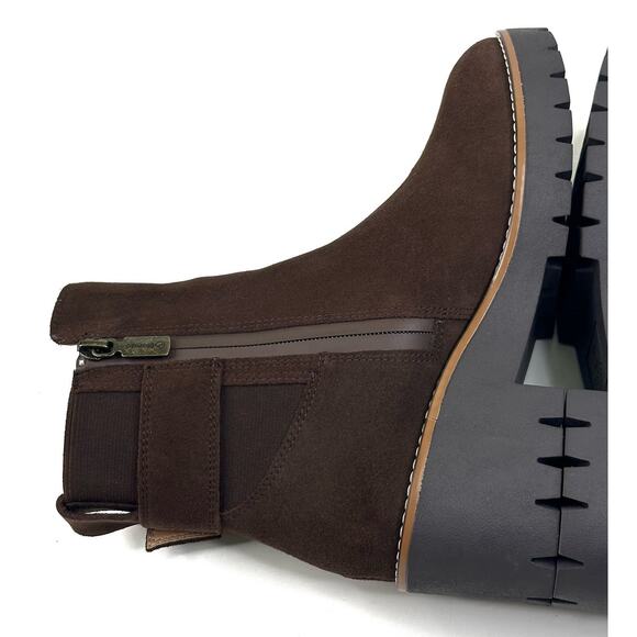 Blondo Dakota Waterproof Ankle Boots Brown Suede Buckle Strap Womens 7.5M New - Picture 7 of 13